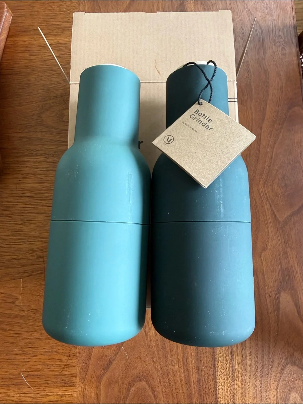 Menu Design/Audo Copenhagen Bottle Grinders w/ Beech Lids - Dk Green
